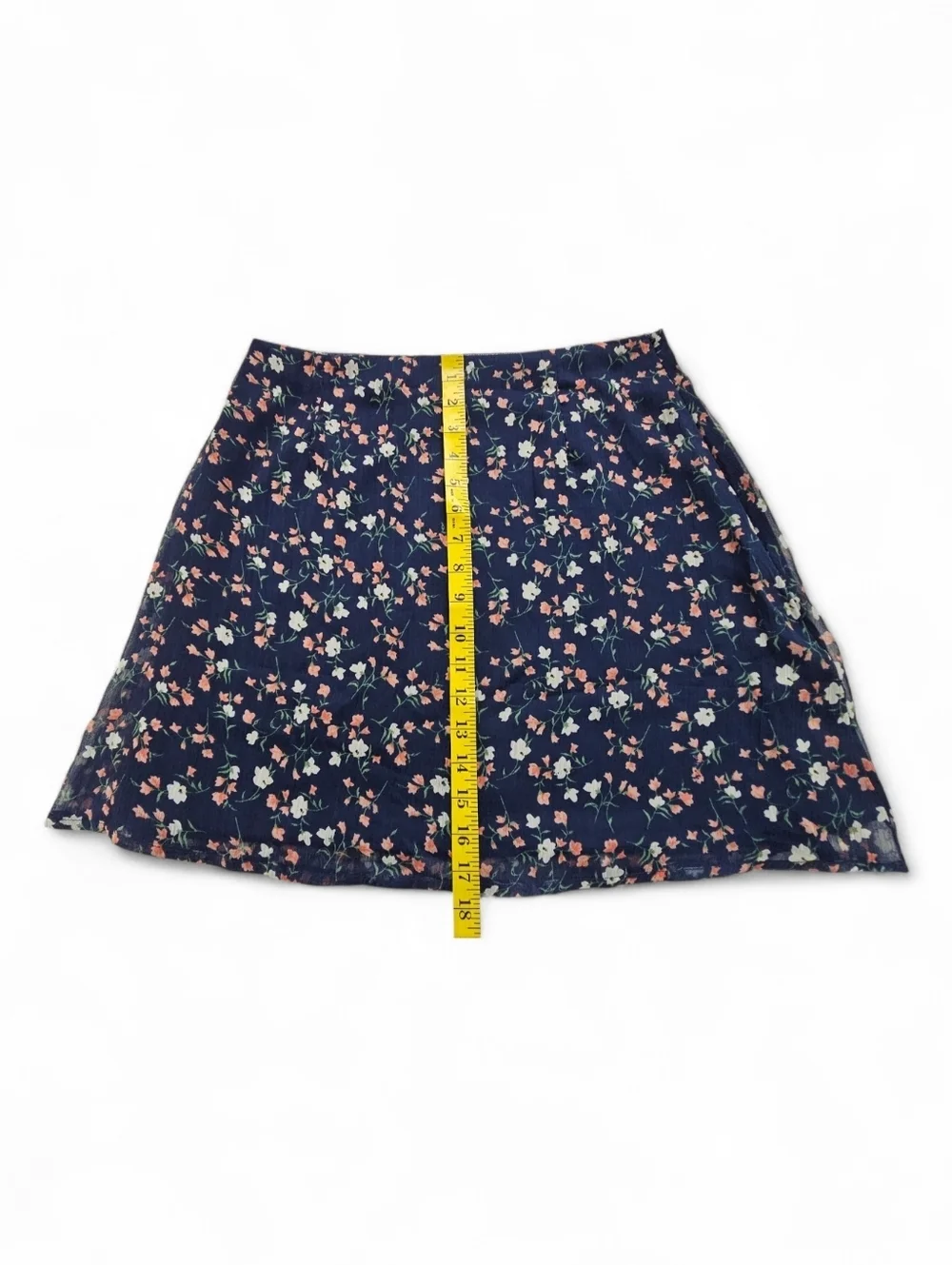 Wednesday's Girl Boho Mini Skirt in Blue Vintage Floral Size Medium